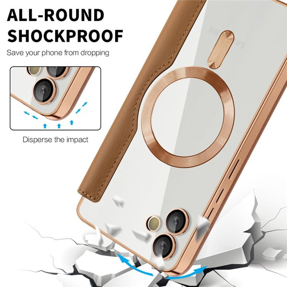 MagSafe futrola za Samsung Galaxy A05 A055, Techsuit, SmartMag Book, Smeđa