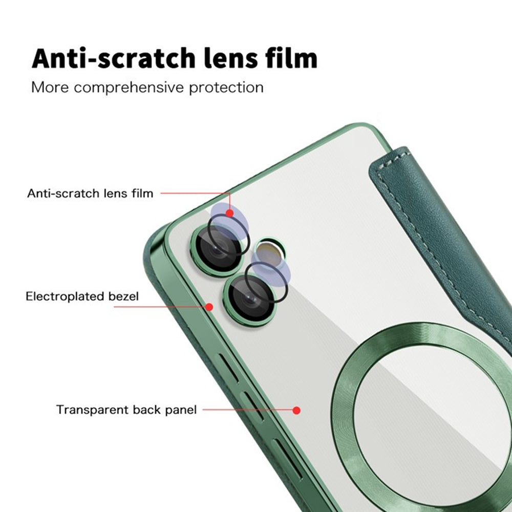MagSafe futrola za Samsung Galaxy A05 A055, Techsuit, SmartMag Book, Zelena