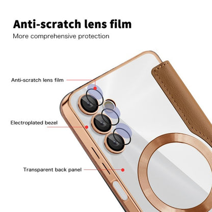 MagSafe futrola za Samsung Galaxy A05s A057, Techsuit, SmartMag Book, Smeđa