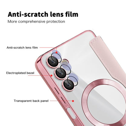 MagSafe futrola za Samsung Galaxy A05s A057, Techsuit, SmartMag Book, Roza