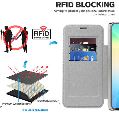 MagSafe futrola za Samsung Galaxy A06 A065, Techsuit, SmartMag Book, Siva