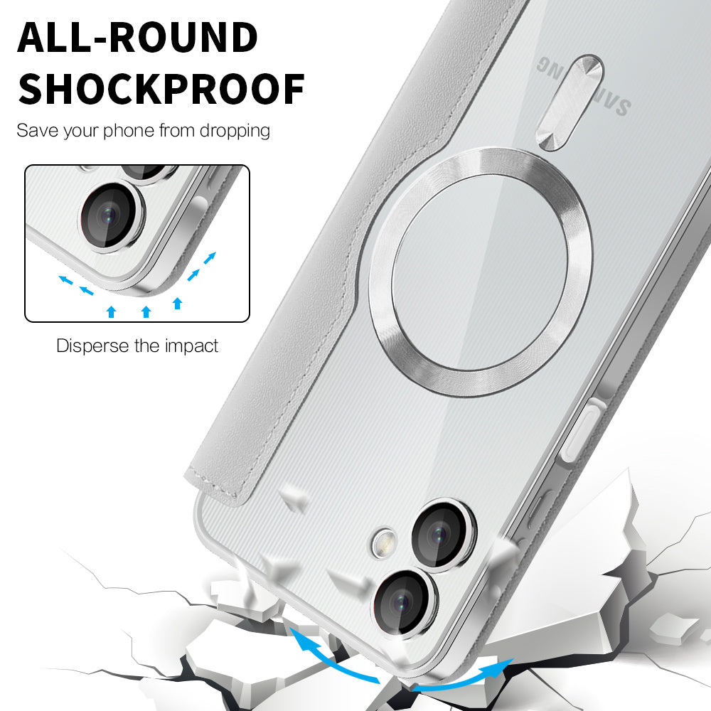 MagSafe futrola za Samsung Galaxy A06 A065, Techsuit, SmartMag Book, Siva