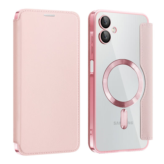 MagSafe futrola za Samsung Galaxy A06 A065, Techsuit, SmartMag Book, Roza
