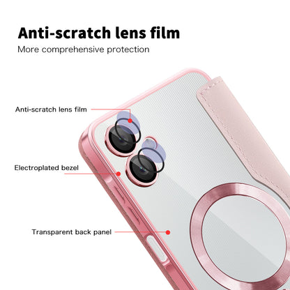 MagSafe futrola za Samsung Galaxy A06 A065, Techsuit, SmartMag Book, Roza