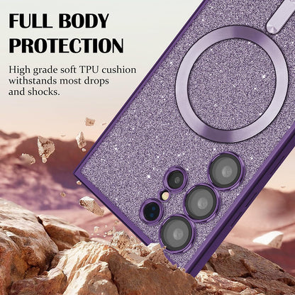 MagSafe futrola za Samsung Galaxy A15 5G A156 / A15 A155, Techsuit, Luxury Glitter, Plava