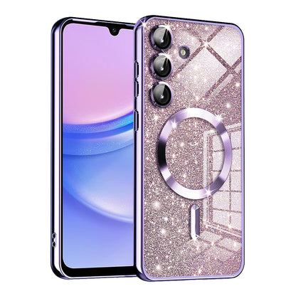 MagSafe futrola za Samsung Galaxy A15 5G A156 / A15 A155, Techsuit, Luxury Glitter, Svijetlo Ljubičasta