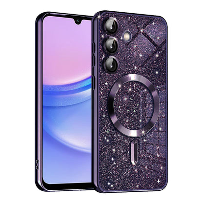 MagSafe futrola za Samsung Galaxy A15 5G A156 / A15 A155, Techsuit, Luxury Glitter, Tamno Ljubičasta