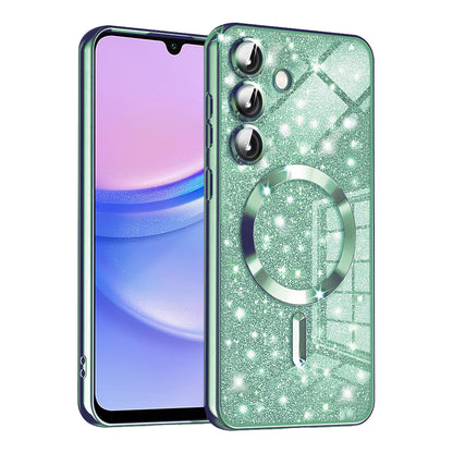 MagSafe futrola za Samsung Galaxy A15 5G A156 / A15 A155, Techsuit, Luxury Glitter, Svijetlo Zelena