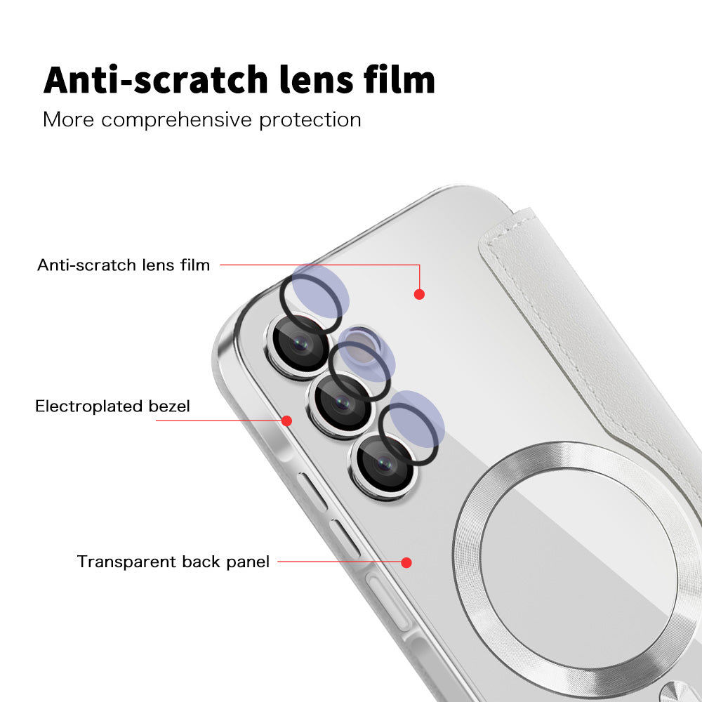 MagSafe futrola za Samsung Galaxy A15 5G A156 / A15 A155, Techsuit, SmartMag Book, Siva