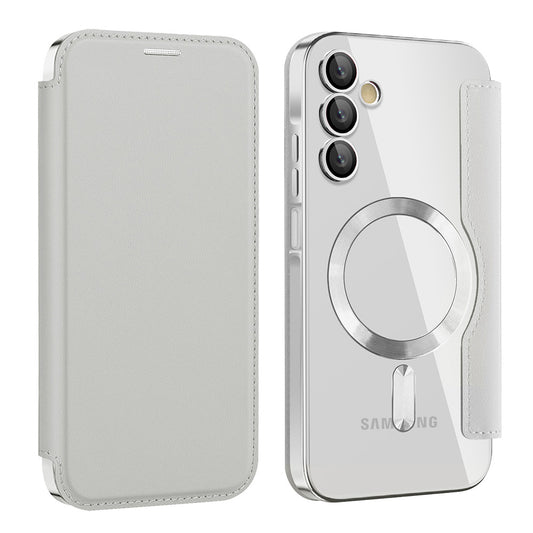 MagSafe futrola za Samsung Galaxy A15 5G A156 / A15 A155, Techsuit, SmartMag Book, Siva