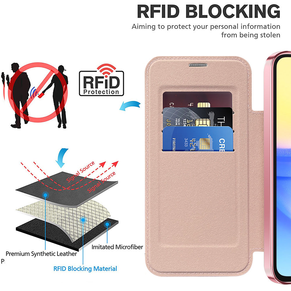 MagSafe futrola za Samsung Galaxy A15 5G A156 / A15 A155, Techsuit, SmartMag Book, Roza