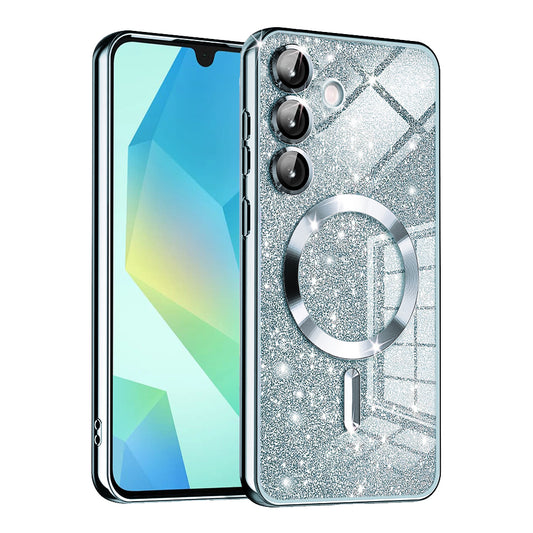 MagSafe futrola za Samsung Galaxy A16 5G A166 / A16 4G A165, Techsuit, Luxury Glitter, Plava