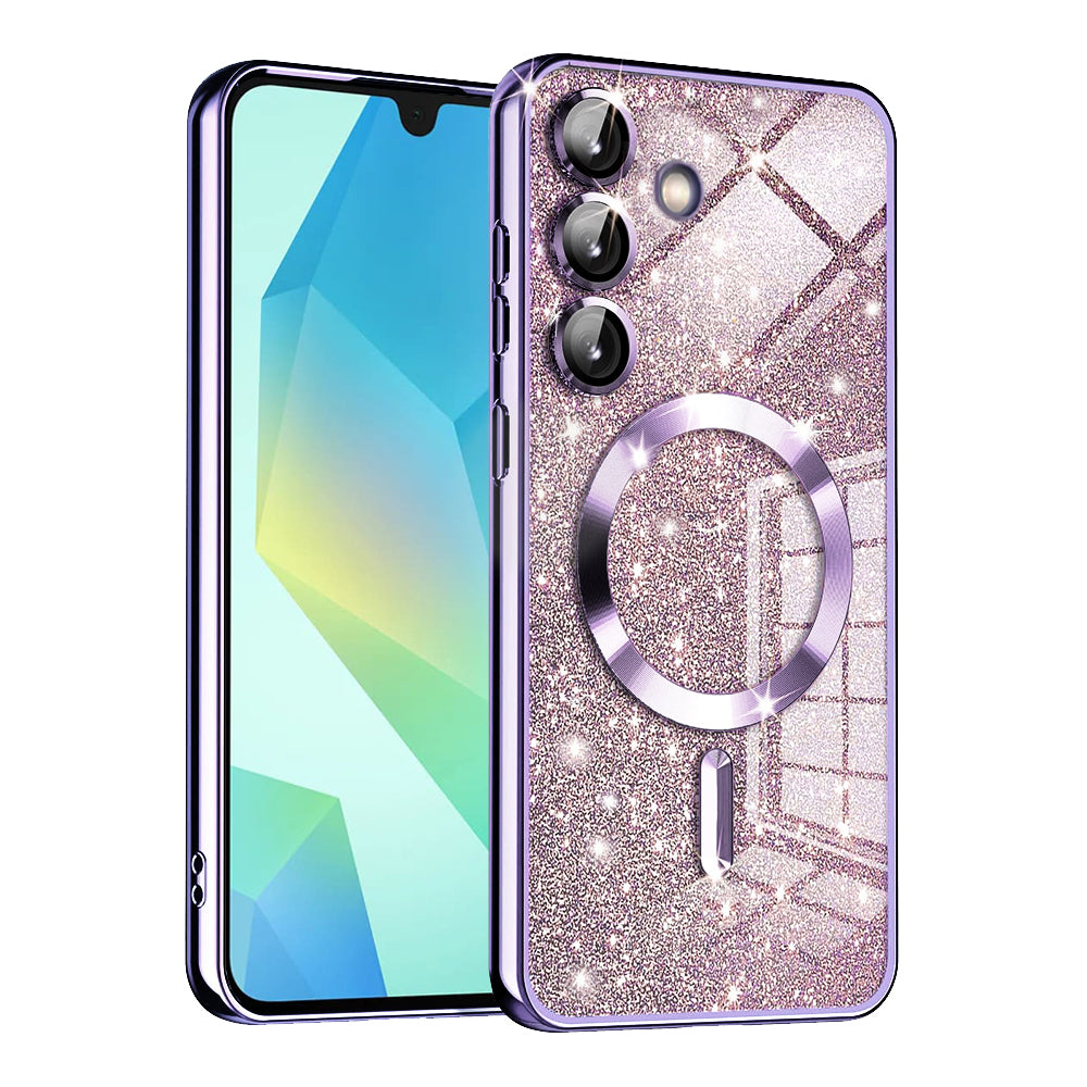 MagSafe futrola za Samsung Galaxy A16 5G A166 / A16 4G A165, Techsuit, Luxury Glitter, Svijetlo Ljubičasta