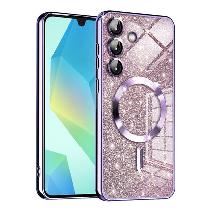 MagSafe futrola za Samsung Galaxy A16 5G A166 / A16 4G A165, Techsuit, Luxury Glitter, Svijetlo Ljubičasta