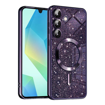 MagSafe futrola za Samsung Galaxy A16 5G A166 / A16 4G A165, Techsuit, Luxury Glitter, Tamno Ljubičasta