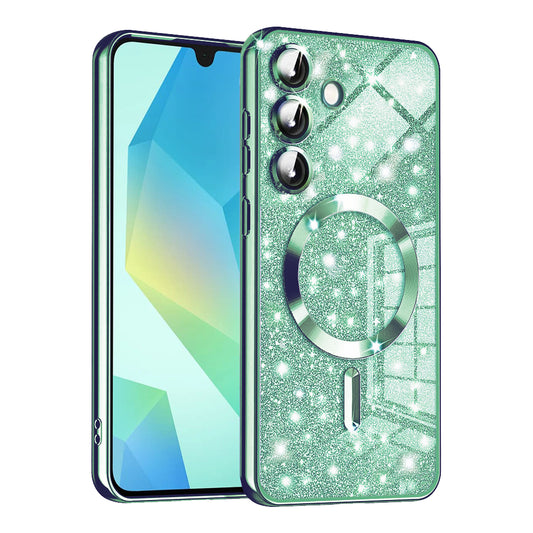 MagSafe futrola za Samsung Galaxy A16 5G A166 / A16 4G A165, Techsuit, Luxury Glitter, Svijetlo Zelena