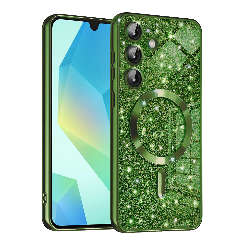 MagSafe futrola za Samsung Galaxy A16 5G A166 / A16 4G A165, Techsuit, Luxury Glitter, Tamno Zelena