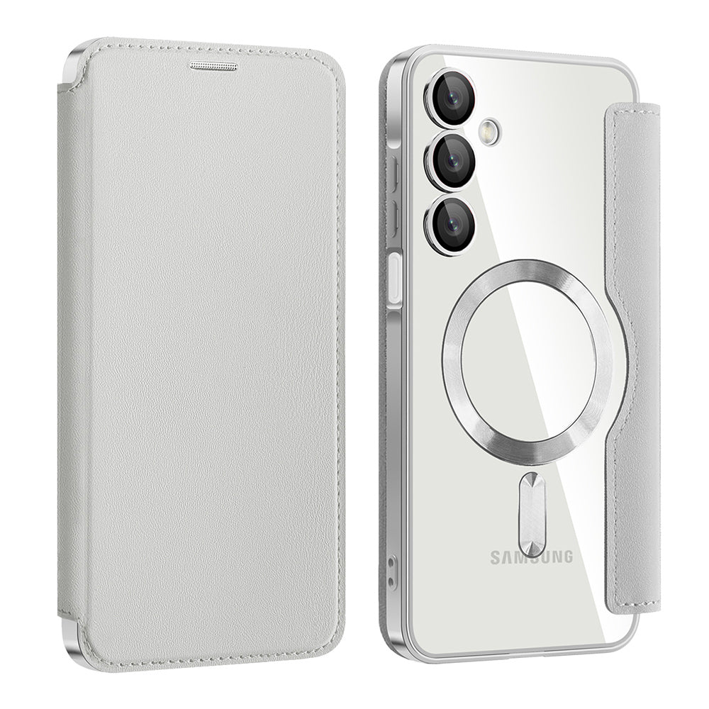 MagSafe futrola za Samsung Galaxy A16 5G A166 / A16 4G A165, Techsuit, SmartMag Book, Siva