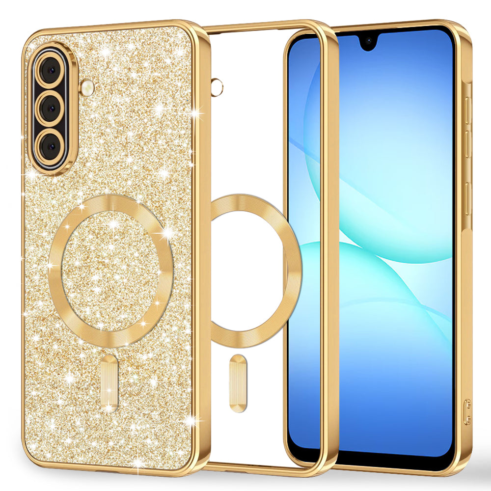 MagSafe futrola za Samsung Galaxy A17 4G / A17 5G, Techsuit, Luxury Glitter, Zlatna