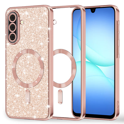 MagSafe futrola za Samsung Galaxy A17 4G / A17 5G, Techsuit, Luxury Glitter, Roza