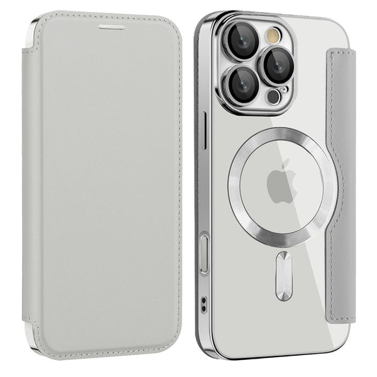 MagSafe futrola za Samsung Galaxy A17 5G, Techsuit, SmartMag Book, Siva