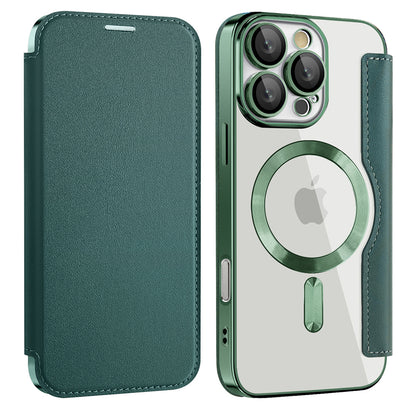 MagSafe futrola za Samsung Galaxy A17 5G, Techsuit, SmartMag Book, Zelena