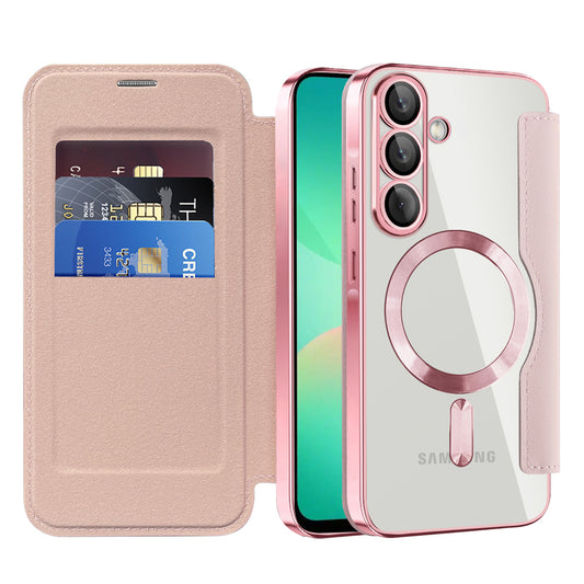 MagSafe futrola za Samsung Galaxy A26 A266, Techsuit, SmartMag Book, Roza