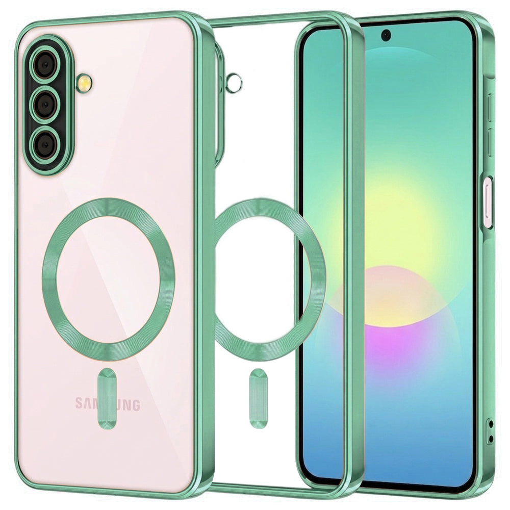 MagSafe futrola za Samsung Galaxy A27 5G, Techsuit, Luxury Crystal, Svijetlo Zelena