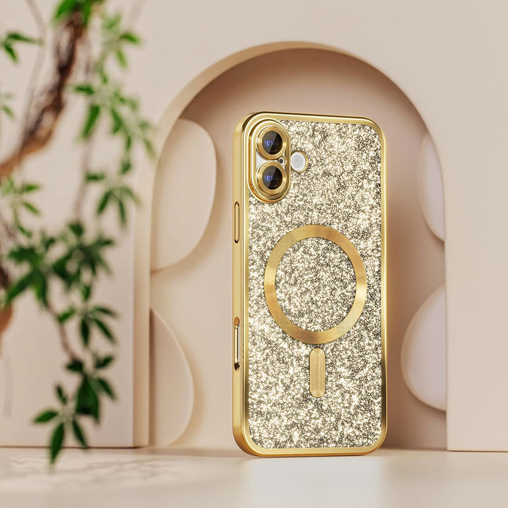 MagSafe maska za Samsung Galaxy A27 5G, Techsuit, Luxury Glitter, Tamno Ljubičasta