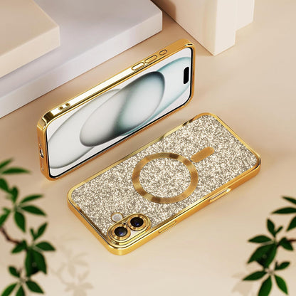 MagSafe futrola za Samsung Galaxy A27 5G, Techsuit, Luxury Glitter, Crna