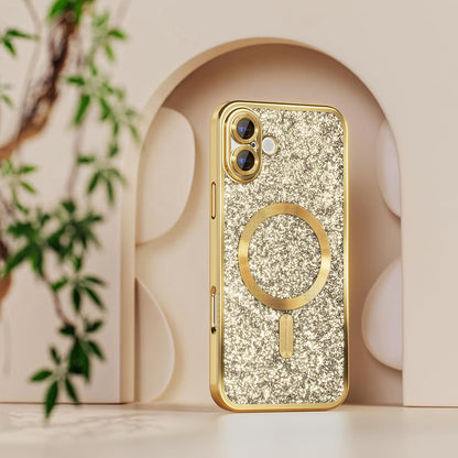 MagSafe maska za Samsung Galaxy A27 5G, Techsuit, Luxury Glitter, Crvena