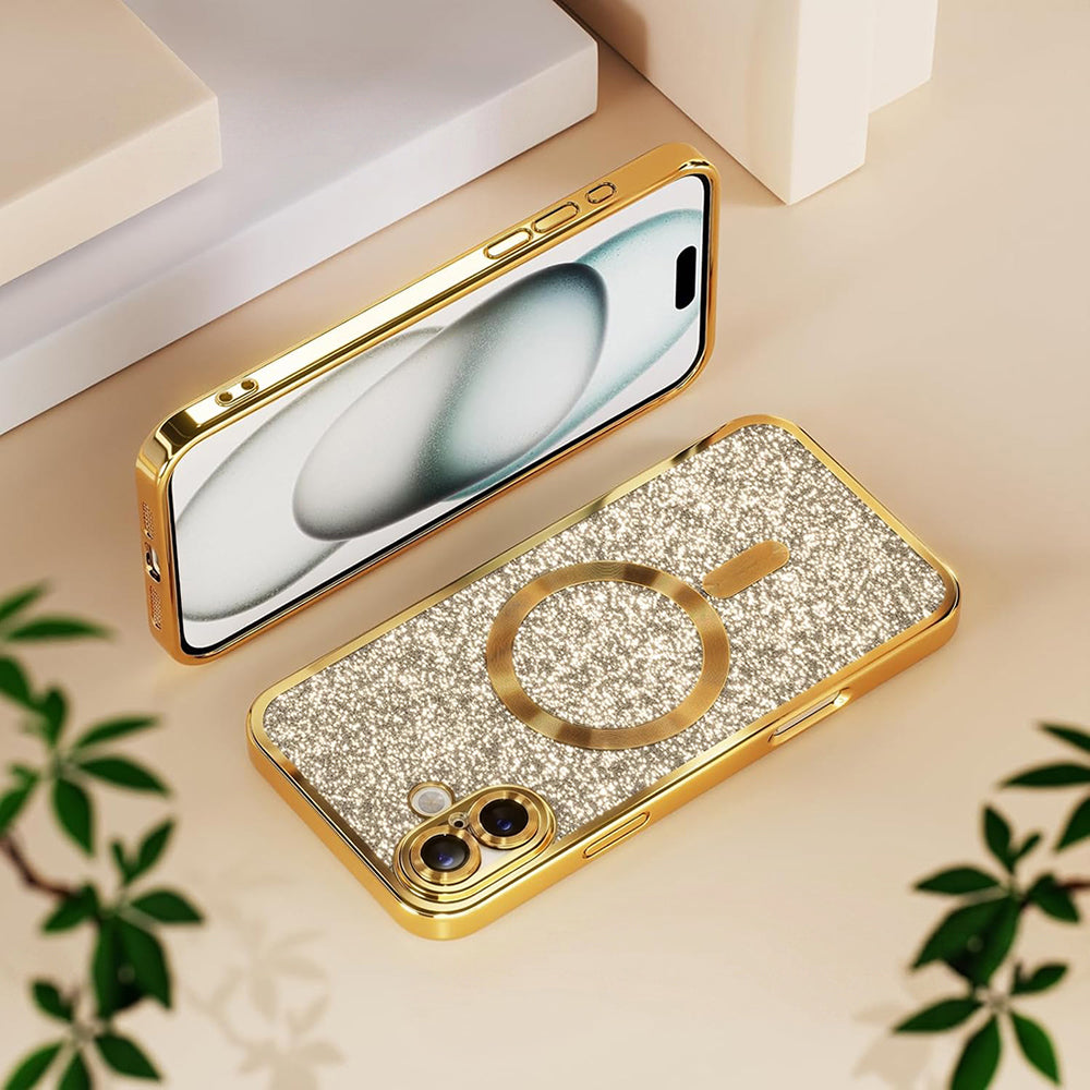 MagSafe futrola za Samsung Galaxy A27 5G, Techsuit, Luxury Glitter, Tamno Zelena