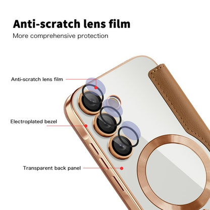 MagSafe futrola za Samsung Galaxy A35 5G A356, Techsuit, SmartMag Book, Smeđa