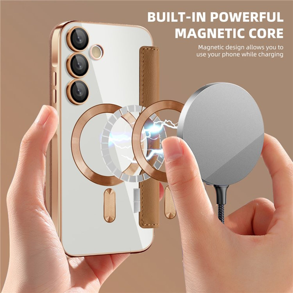 MagSafe futrola za Samsung Galaxy A35 5G A356, Techsuit, SmartMag Book, Smeđa