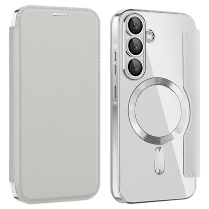 MagSafe futrola za Samsung Galaxy A36 A366, Techsuit, SmartMag Book, Siva