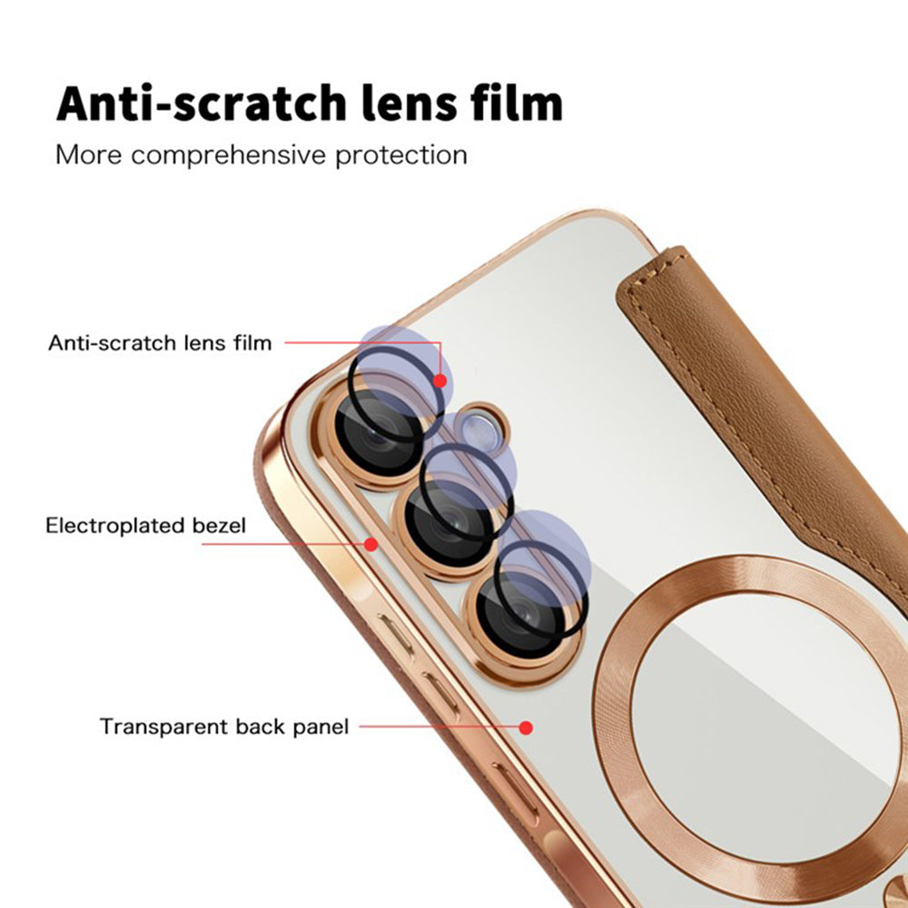 MagSafe futrola za Samsung Galaxy A36 A366, Techsuit, SmartMag Book, Smeđa