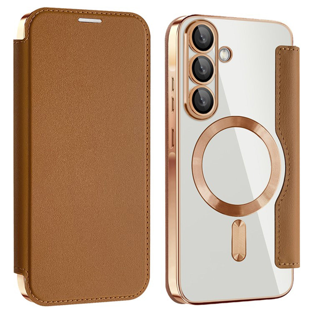 MagSafe futrola za Samsung Galaxy A36 A366, Techsuit, SmartMag Book, Smeđa