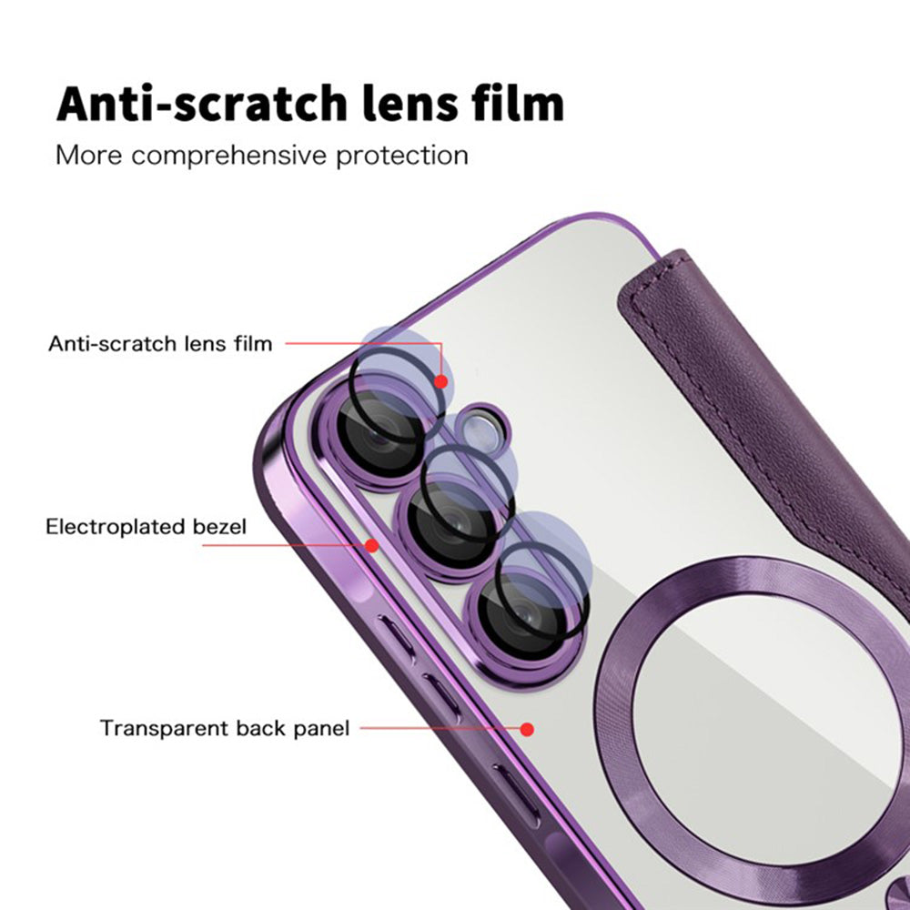 MagSafe futrola za Samsung Galaxy A36 A366, Techsuit, SmartMag Book, Ljubičasta