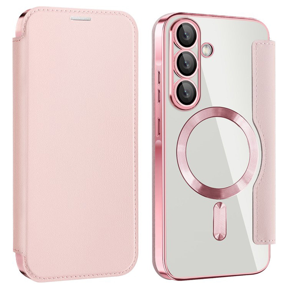 MagSafe futrola za Samsung Galaxy A36 A366, Techsuit, SmartMag Book, Roza