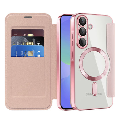 MagSafe futrola za Samsung Galaxy A36 A366, Techsuit, SmartMag Book, Roza