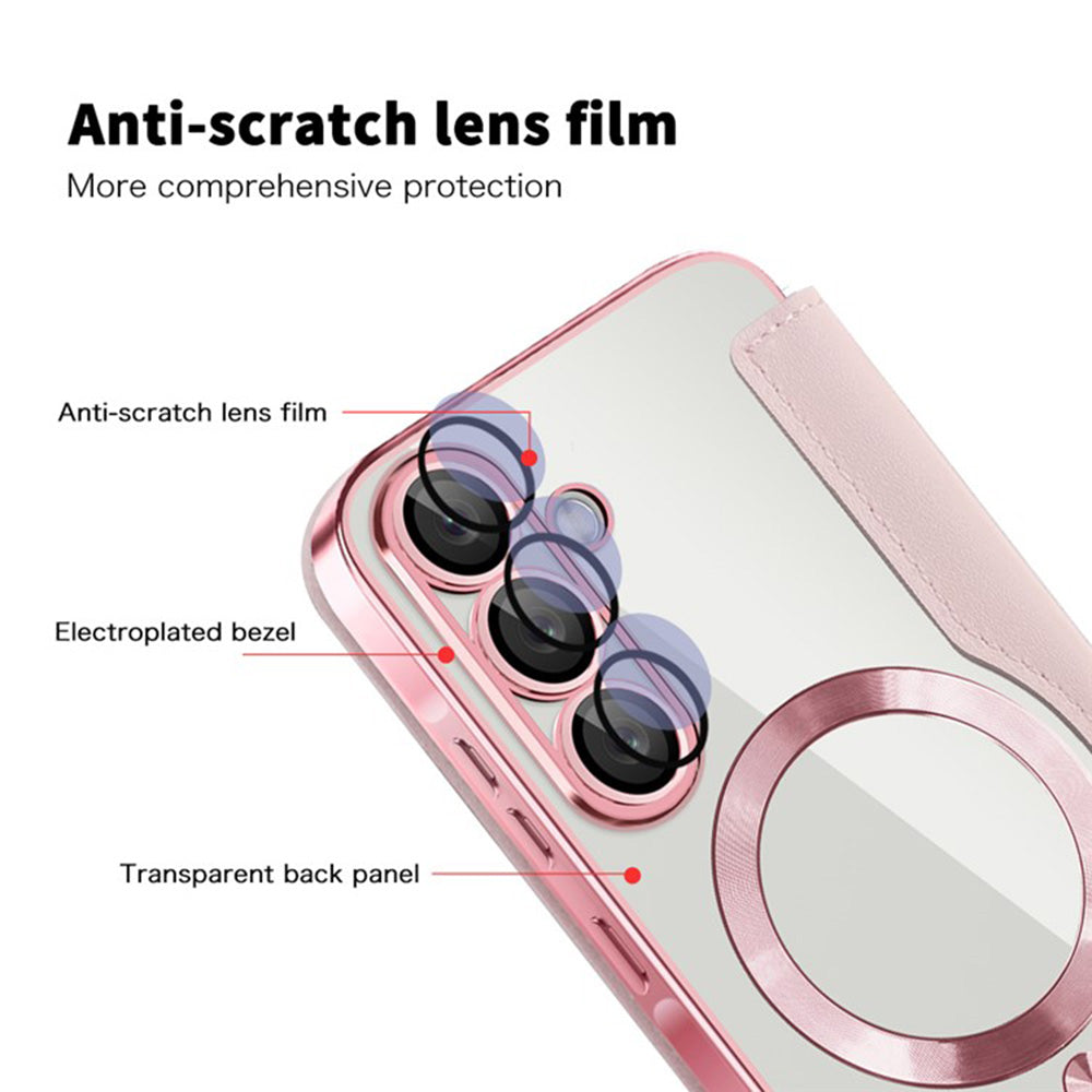 MagSafe futrola za Samsung Galaxy A36 A366, Techsuit, SmartMag Book, Roza