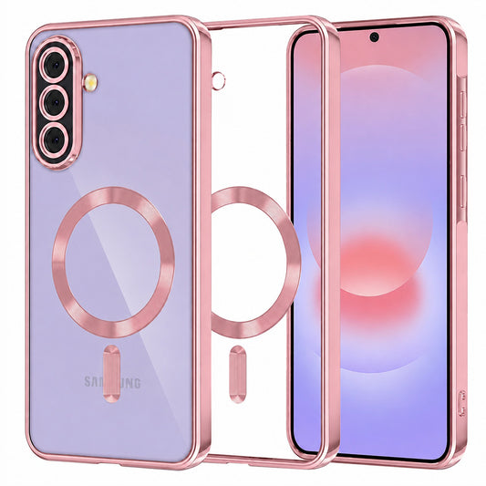 MagSafe futrola za Samsung Galaxy A37 5G, Techsuit, Luxury Crystal, Roza