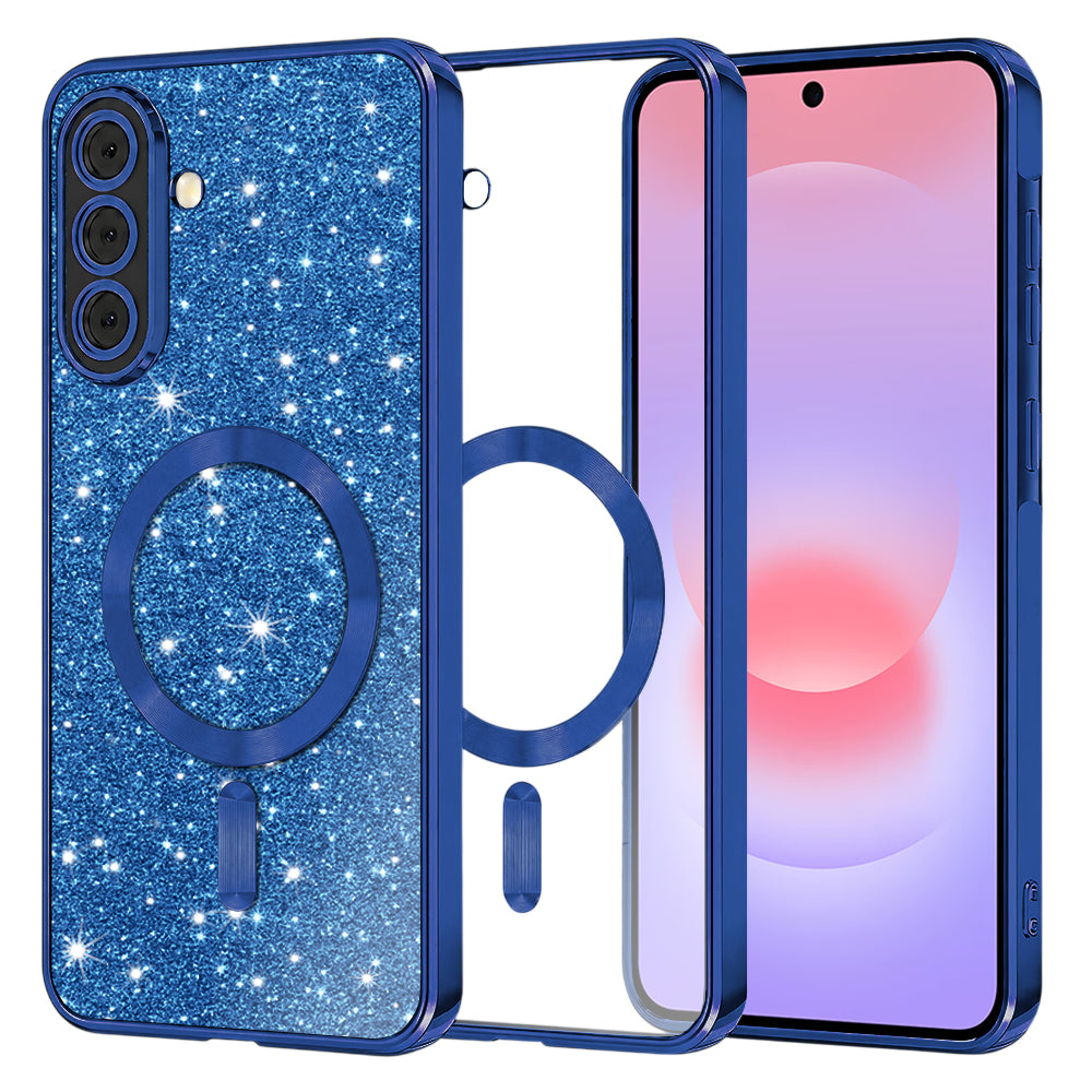 MagSafe futrola za Samsung Galaxy A37 5G, Techsuit, Luxury Glitter, Tamno Plava