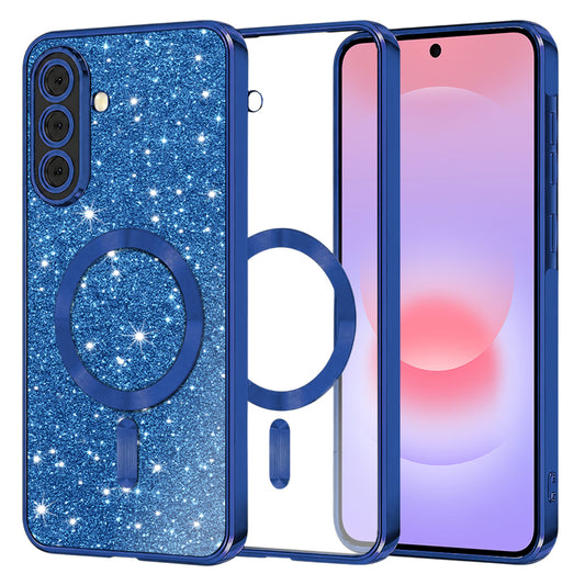 MagSafe futrola za Samsung Galaxy A37 5G, Techsuit, Luxury Glitter, Tamno Plava