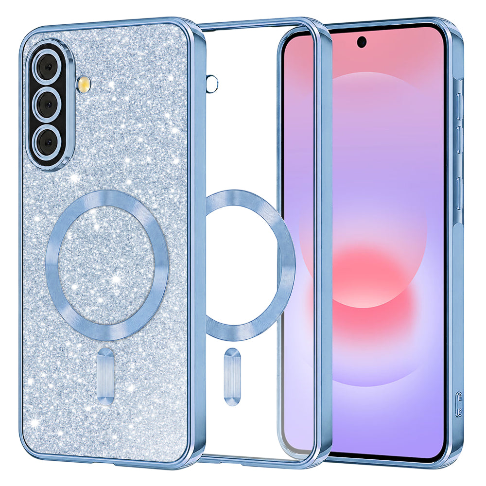 MagSafe maska za Samsung Galaxy A37 5G, Techsuit, Luxury Glitter, Plava