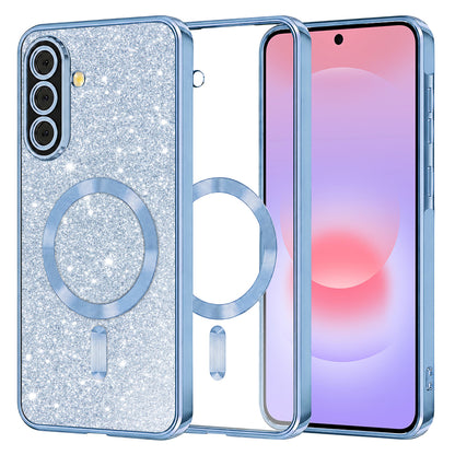 MagSafe maska za Samsung Galaxy A37 5G, Techsuit, Luxury Glitter, Plava