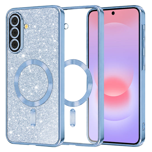 MagSafe maska za Samsung Galaxy A37 5G, Techsuit, Luxury Glitter, Plava