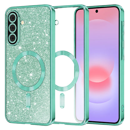 MagSafe futrola za Samsung Galaxy A37 5G, Techsuit, Luxury Glitter, Svijetlo Zelena