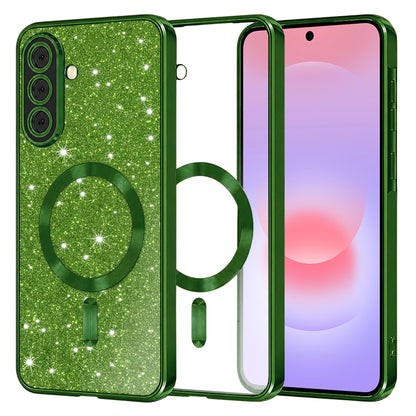 MagSafe futrola za Samsung Galaxy A37 5G, Techsuit, Luxury Glitter, Tamno Zelena