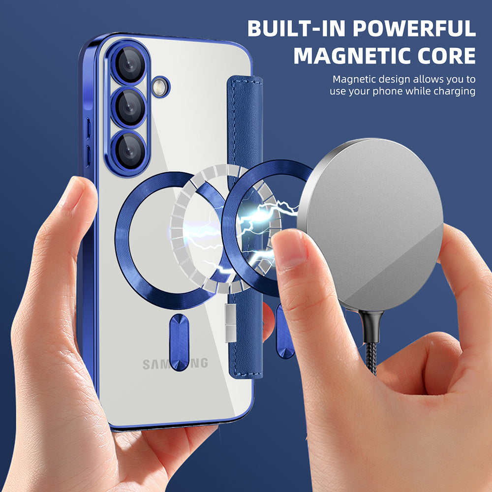 Futrola MagSafe za Samsung Galaxy A37 5G, Techsuit, SmartMag Book, Plava